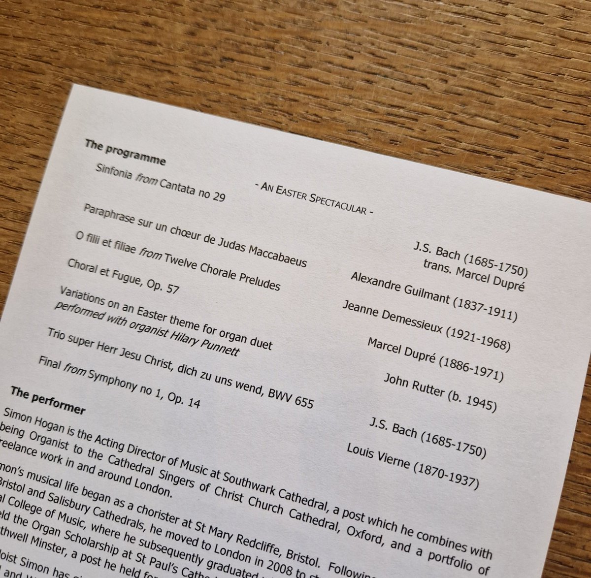 Simon Hogan (@simon_hogan) on Twitter photo Anyone in the Southwark area is very welcome to pop in to <a href="/Southwarkcathed/">Southwark Cathedral</a> and hear some festive organ music at 1.20pm - including some bench-sharing with <a href="/HilaryPunnett/">Hilary Punnett</a>! Anyone in the Southwark area is very welcome to pop in to <a href="/Southwarkcathed/">Southwark Cathedral</a> and hear some festive organ music at 1.20pm - including some bench-sharing with <a href="/HilaryPunnett/">Hilary Punnett</a>!