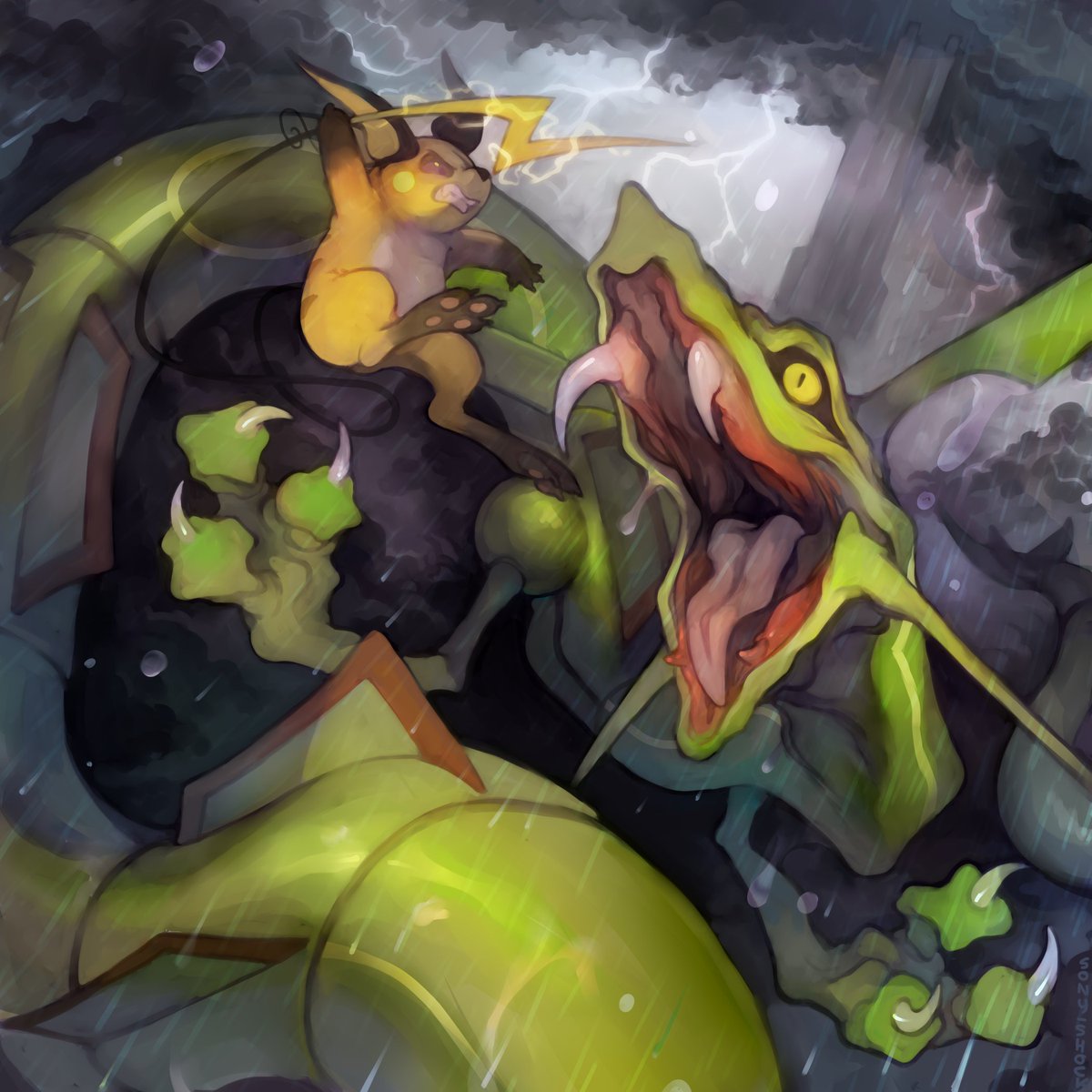 A commission for 'Huggins'! Pokemon fighting and being super dramatic is right up my alley~