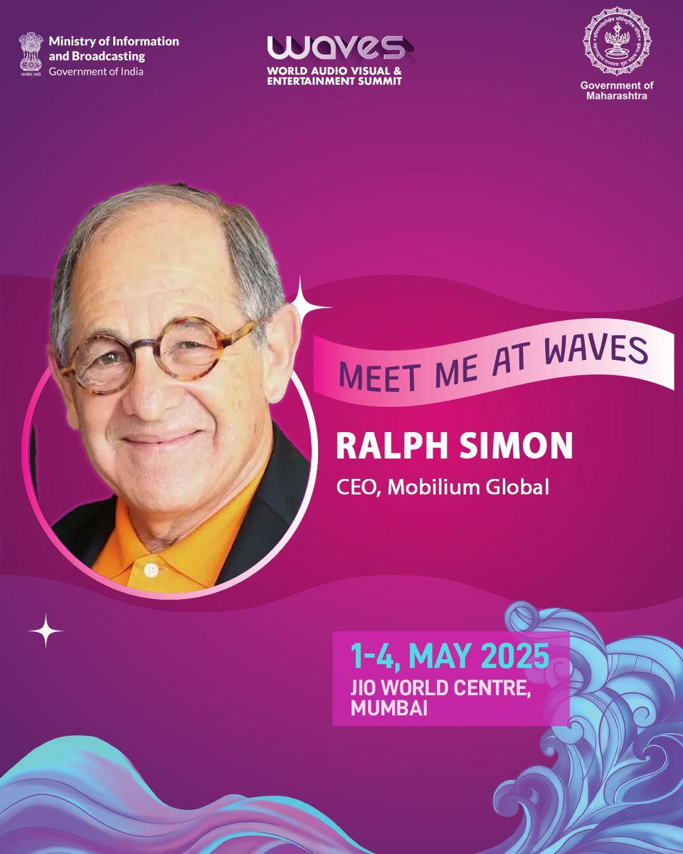WAVES India (@wavesummitindia) on Twitter photo The pioneering <a href="/ralphsimon1/">Ralph Simon</a> takes the spotlight at WAVES 2025 as he shares his journey shaping how the world listens, connects & creates.
Register: wavesindia.org
#CreateInIndiaChallenge #WAVES #WAVES2025 #WAVESIndia #WAVESummit #WAVESummitIndia The pioneering <a href="/ralphsimon1/">Ralph Simon</a> takes the spotlight at WAVES 2025 as he shares his journey shaping how the world listens, connects & creates.
Register: wavesindia.org
#CreateInIndiaChallenge #WAVES #WAVES2025 #WAVESIndia #WAVESummit #WAVESummitIndia