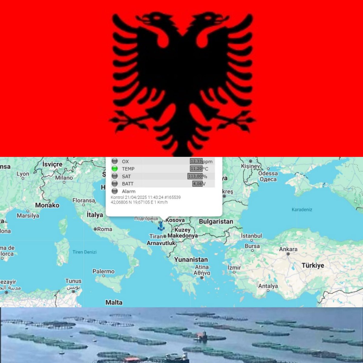 Çözünmüş oksijen, saturasyon, sıcaklık ve konum donanımlı , Akuamaks ölçüm , takip ve kayıt sistemimiz Arnavutluk da, gökkuşağı alabalığı kafes tesisinde devreye alındı.  Sular ısınıyor! Bizimle güvendesiniz !