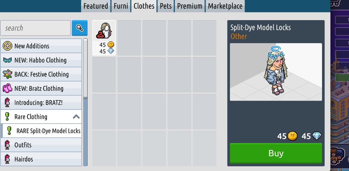 ItsJixa's tweet photo. The #Habbo rare Split-Dye Model Locks can now be purchased!! 🎉✨ Woo woooo https://t.co/T0r9hU9G3Q