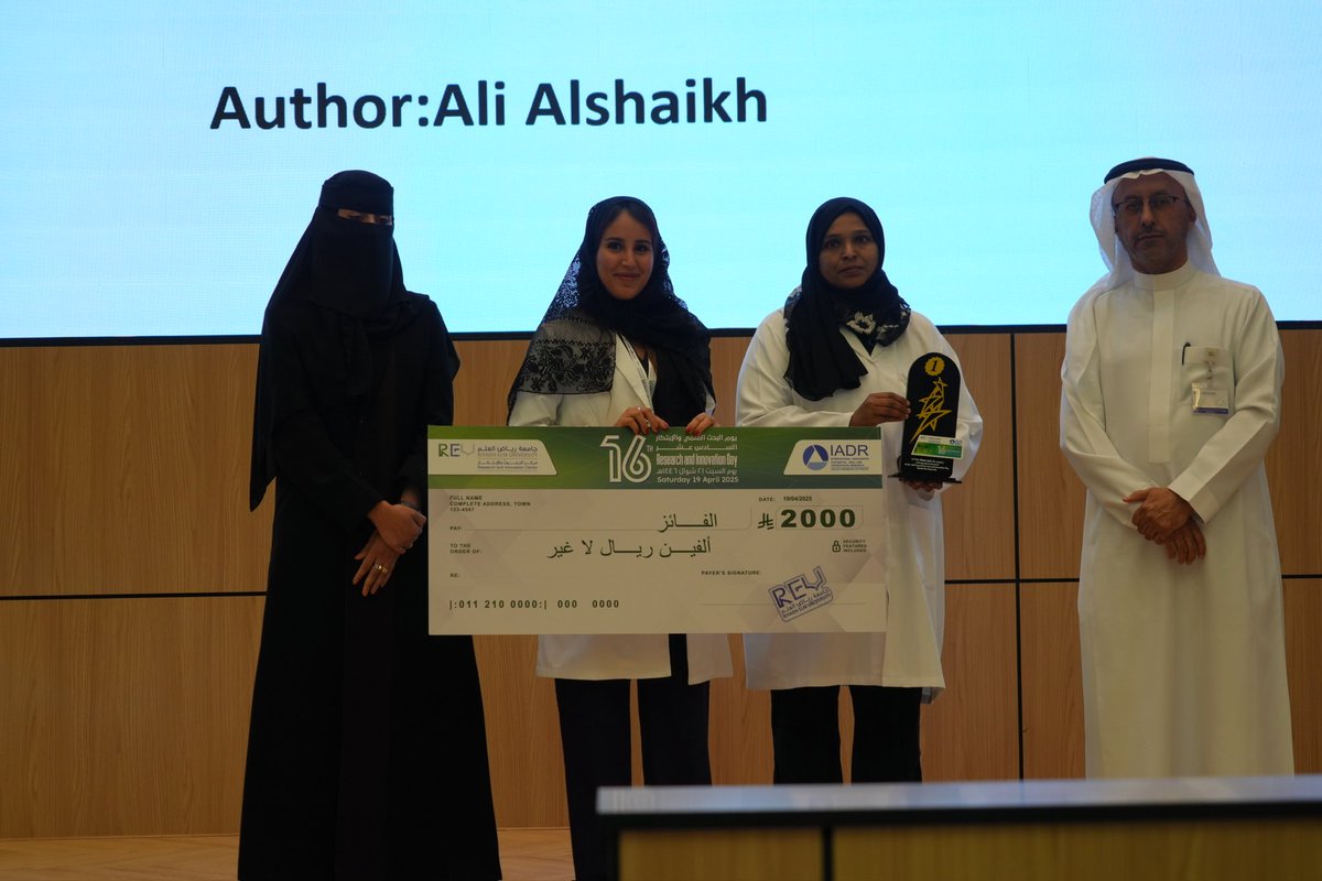 RiyadhElmU_RD's tweet photo. Winners under the category of Postgraduate Research 
at the 16th Annual Research Day, Riyadh Elm University🥇🥈🥉:

#16th_RD
#IADRsaudi 
#يوم_البحث_العلمي_والابتكار_السادس_عشر 
#جامعة_رياض_العلم https://t.co/YTiCHOolB0