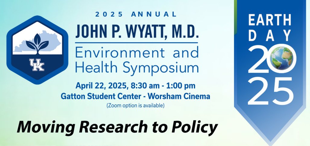 We are just one day away for the annual Wyatt Symposium - tomorrow on EARTH DAY! Don't miss the opportunity to connect with leaders, engage in dynamic discussions, and experience the exciting Student Research Lightning Talks! Still time to register! research.uky.edu/john-p-wyatt-s…