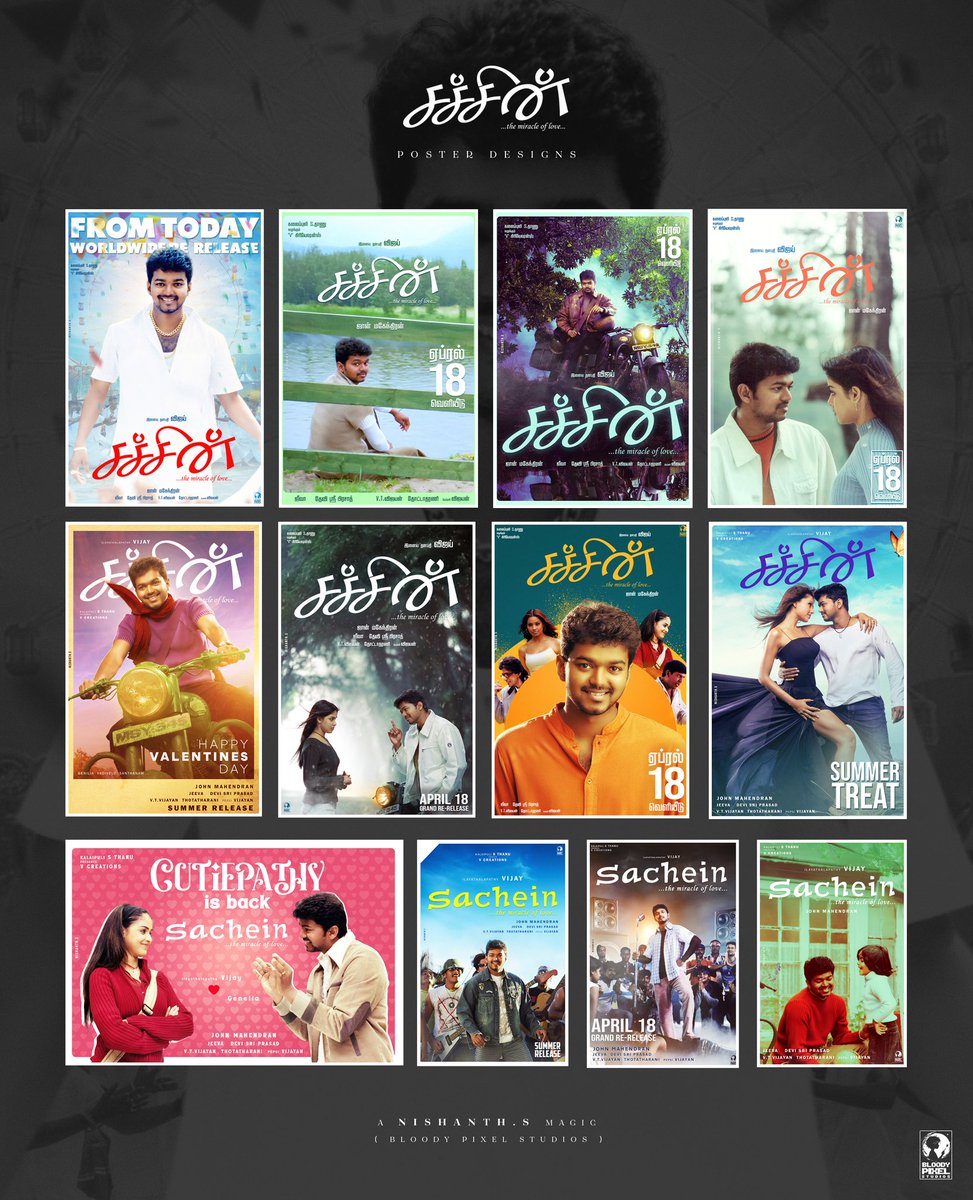 Nishanth.S (@nishanth_offcl) on Twitter photo #Sachein Poster Campaign β€οΈ
Thalapathy <a href="/actorvijay/">Vijay</a> <a href="/Johnroshan/">John Mahendran</a> <a href="/ThisIsDSP/">DEVI SRI PRASAD</a> #Vadivelu <a href="/geneliad/">Genelia Deshmukh</a> <a href="/theVcreations/">Kalaippuli S Thanu</a> #ThotaTharani #VTVijayan #FEFSIVijayan #SacheinMovie #Sachein4K #Sachein #SacheinFromApril18 #ThalapathyVijay #JanaNayagan #JanaNayaganFromJan9 <a href="/BloodyPixel/">Bloody Pixel Studios</a> #Sachein Poster Campaign β€οΈ
Thalapathy <a href="/actorvijay/">Vijay</a> <a href="/Johnroshan/">John Mahendran</a> <a href="/ThisIsDSP/">DEVI SRI PRASAD</a> #Vadivelu <a href="/geneliad/">Genelia Deshmukh</a> <a href="/theVcreations/">Kalaippuli S Thanu</a> #ThotaTharani #VTVijayan #FEFSIVijayan #SacheinMovie #Sachein4K #Sachein #SacheinFromApril18 #ThalapathyVijay #JanaNayagan #JanaNayaganFromJan9 <a href="/BloodyPixel/">Bloody Pixel Studios</a>