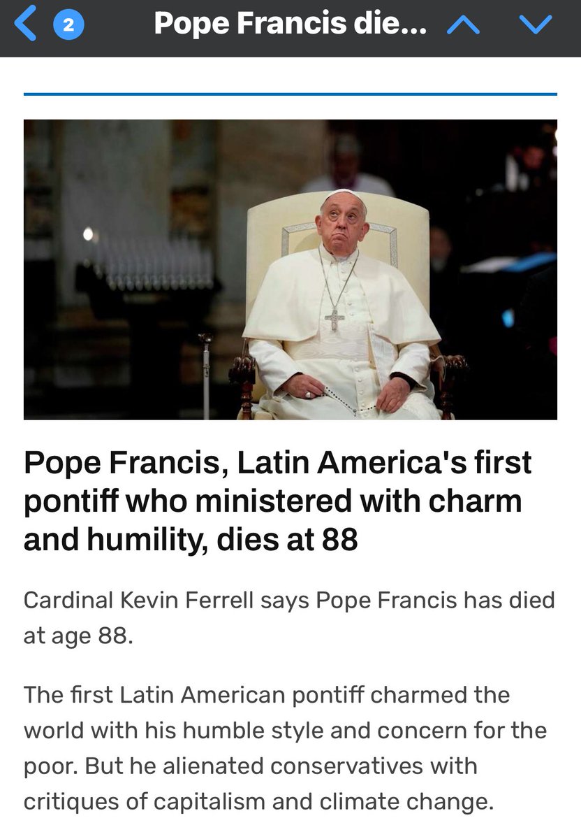 Looks like the forerunner to the False Prophet has died. Will the next pope be the actual one? Good possibility.