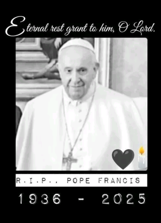 RequiemAeterna3's tweet photo. Eternal rest grant unto Pope Francis, O Lord, and let perpetual light shine upon him. May he rest in peace. Amen. https://t.co/Z1Z3xyrGnF