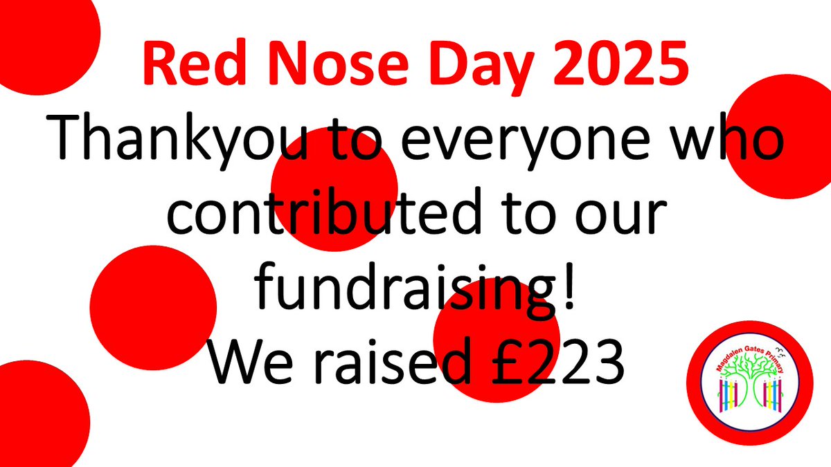 A BIG thankyou to everyone who contributed to our fundraising for Red Nose Day 2025! We raised a massive £223 #Charity #RedNoseDay2025