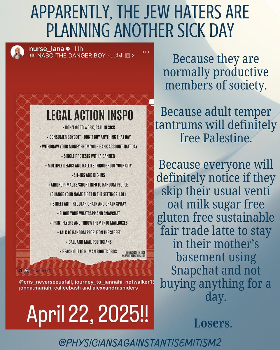 The crybabies are staging another sick day tomorrow while the responsible adults go to work and continue to prop up society.