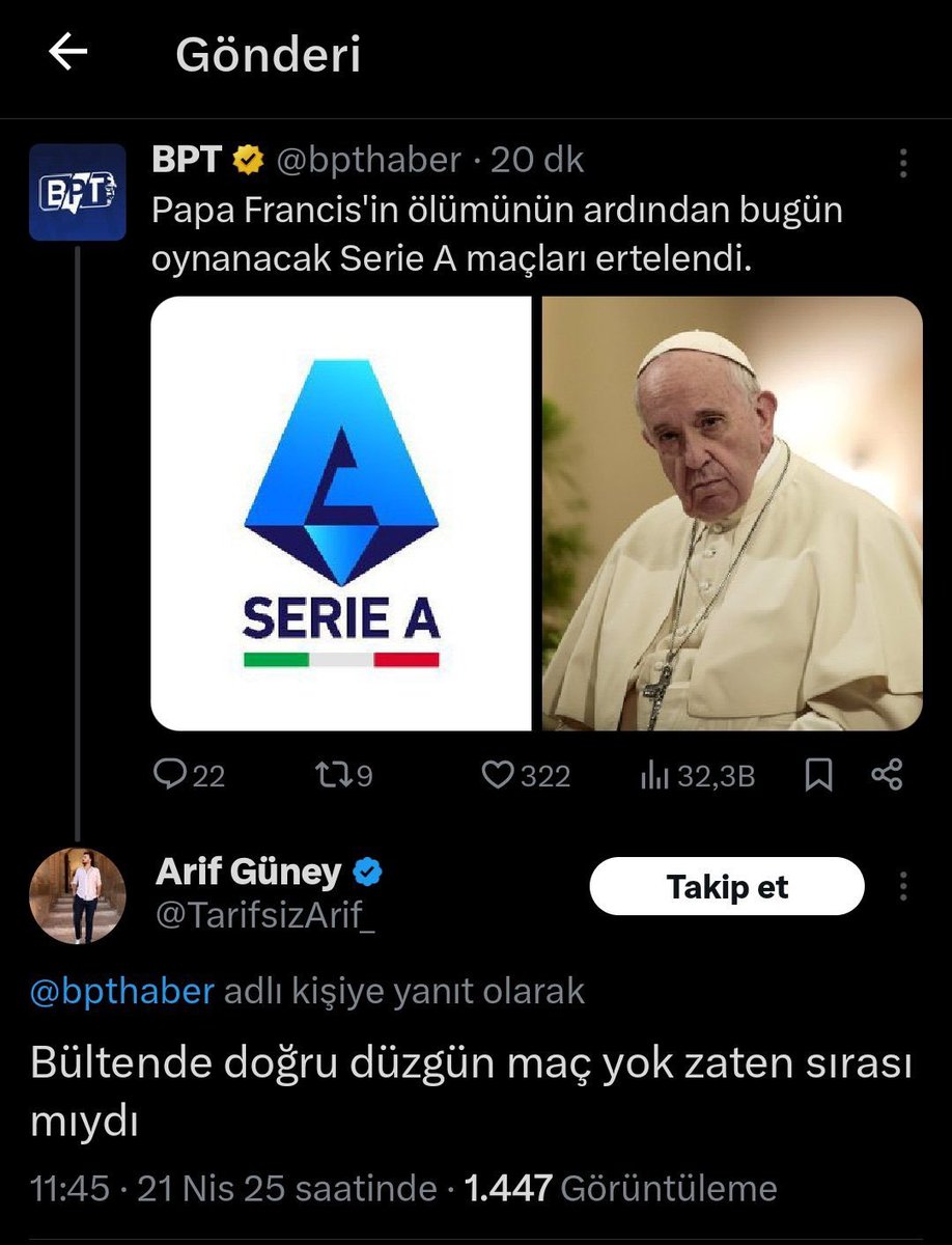 adam ölmüş maç diyo