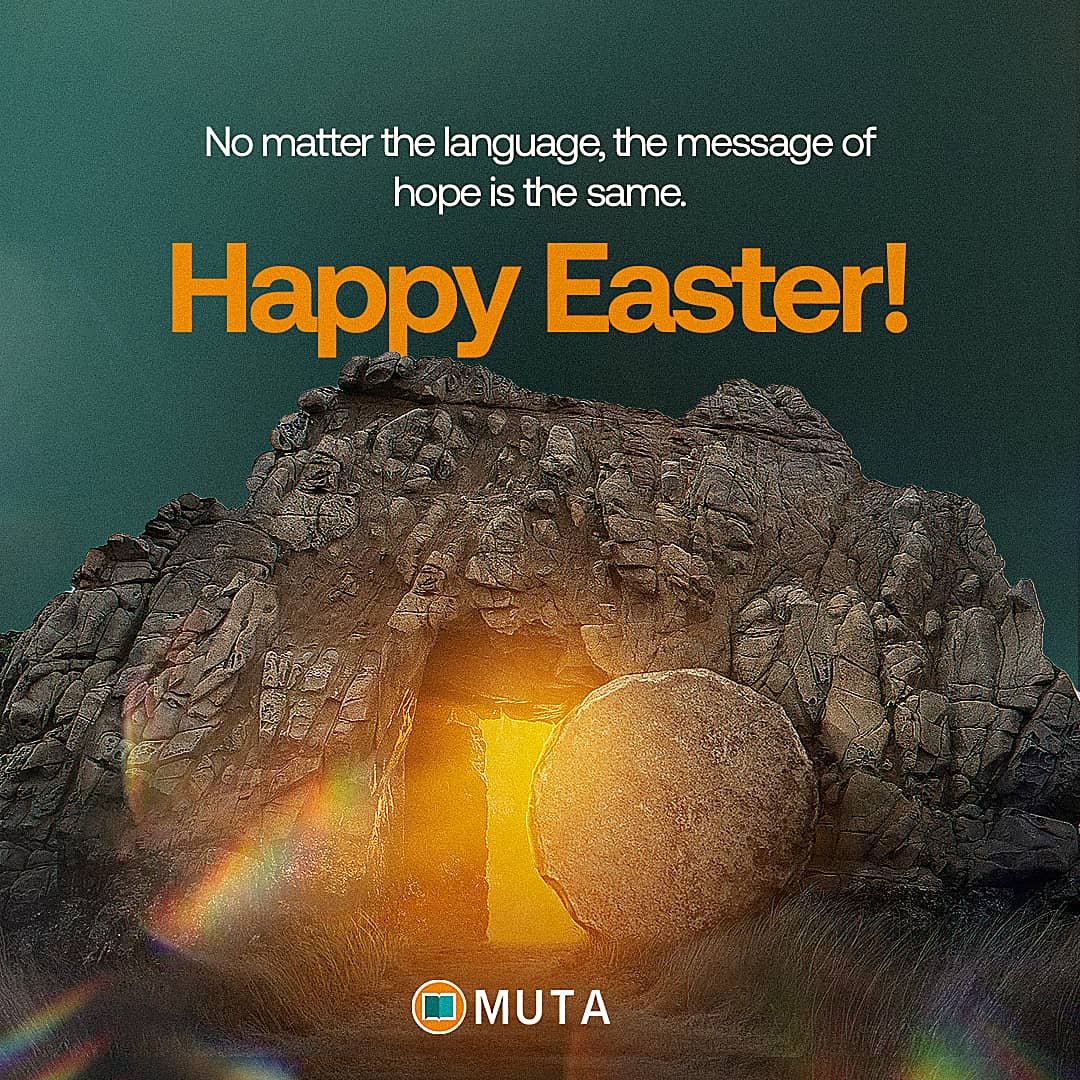 muta_app's tweet photo. Happy Easter to you and your family! 
May your day be filled with warmth, happiness, and fun! 🐣 ☺️

#mutaapp #languageschool #africanlanguageapp #happyeaster https://t.co/mxHgXCb7ai