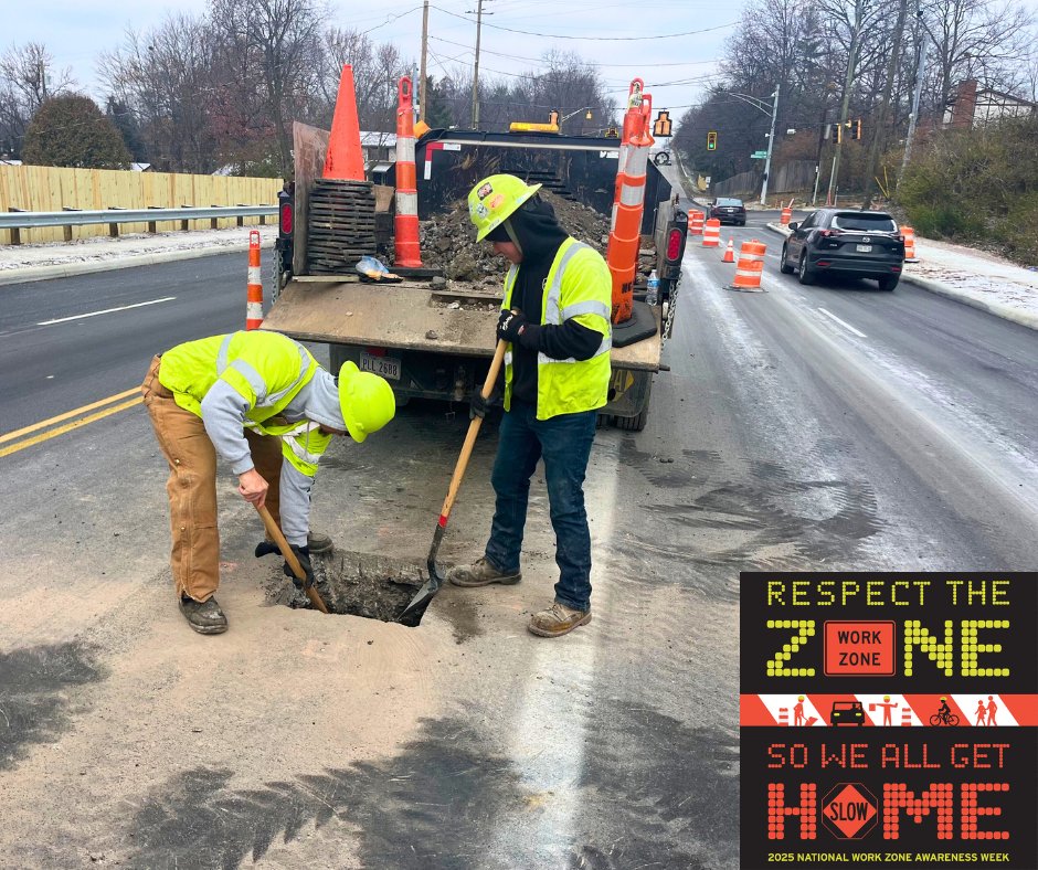 🚧 National Work Zone Awareness Week is here 🚧

Let's keep our crews and drivers safe by staying alert and reducing speeds in work zones. Your attentiveness saves lives!

#NWZAW #WorkZoneSafety #StayAlert #SafetyFirst