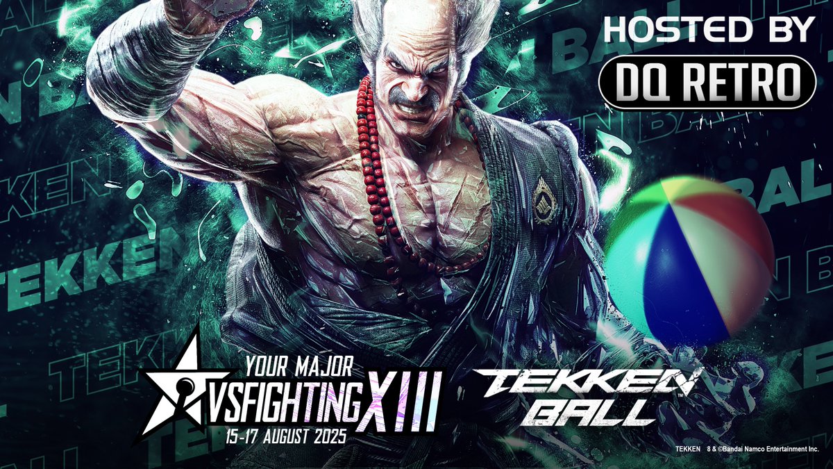🔥 TEKKEN BALL RETURNS 🔥
Are you ready to rise to the challenge?
<a href="/DQRetro/">DQ Retro</a> brings the chaos to #VSFightingXIII

📅Saturday 16th August 2025, Millennium Point.
🏐Sign up today: start.gg/vsfighting-xii…
#TekkenBall #VSF2025 #FightingGames #Tekken8