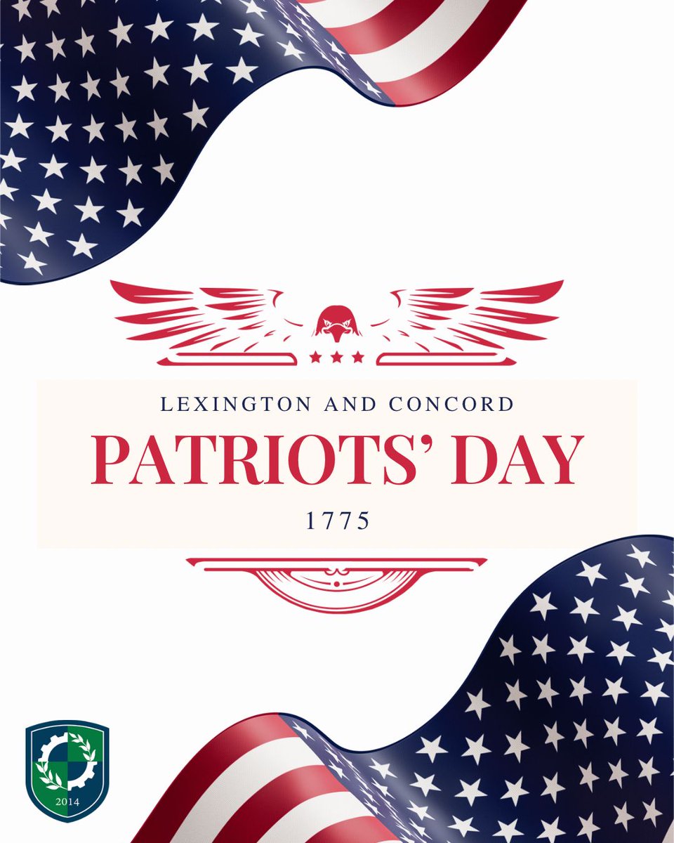 Happy Patriots’ Day! 🇺🇸 Today we honor the courage and spirit shown at Lexington and Concord in 1775—the spark that lit our fight for independence. #PatriotsDay #MAHistory#HawkTalk #CreateEncouragePromoteDevelop #ENSATS