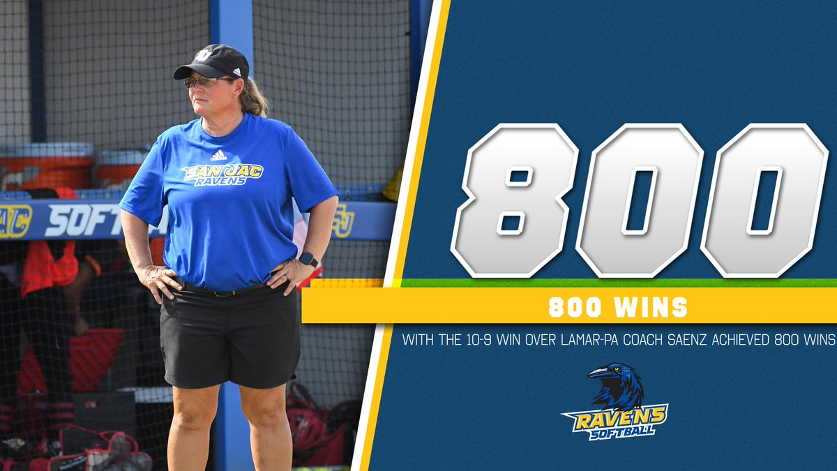 We want to congratulate Coach Saenz on her 800th 🥎💙🐦‍⬛