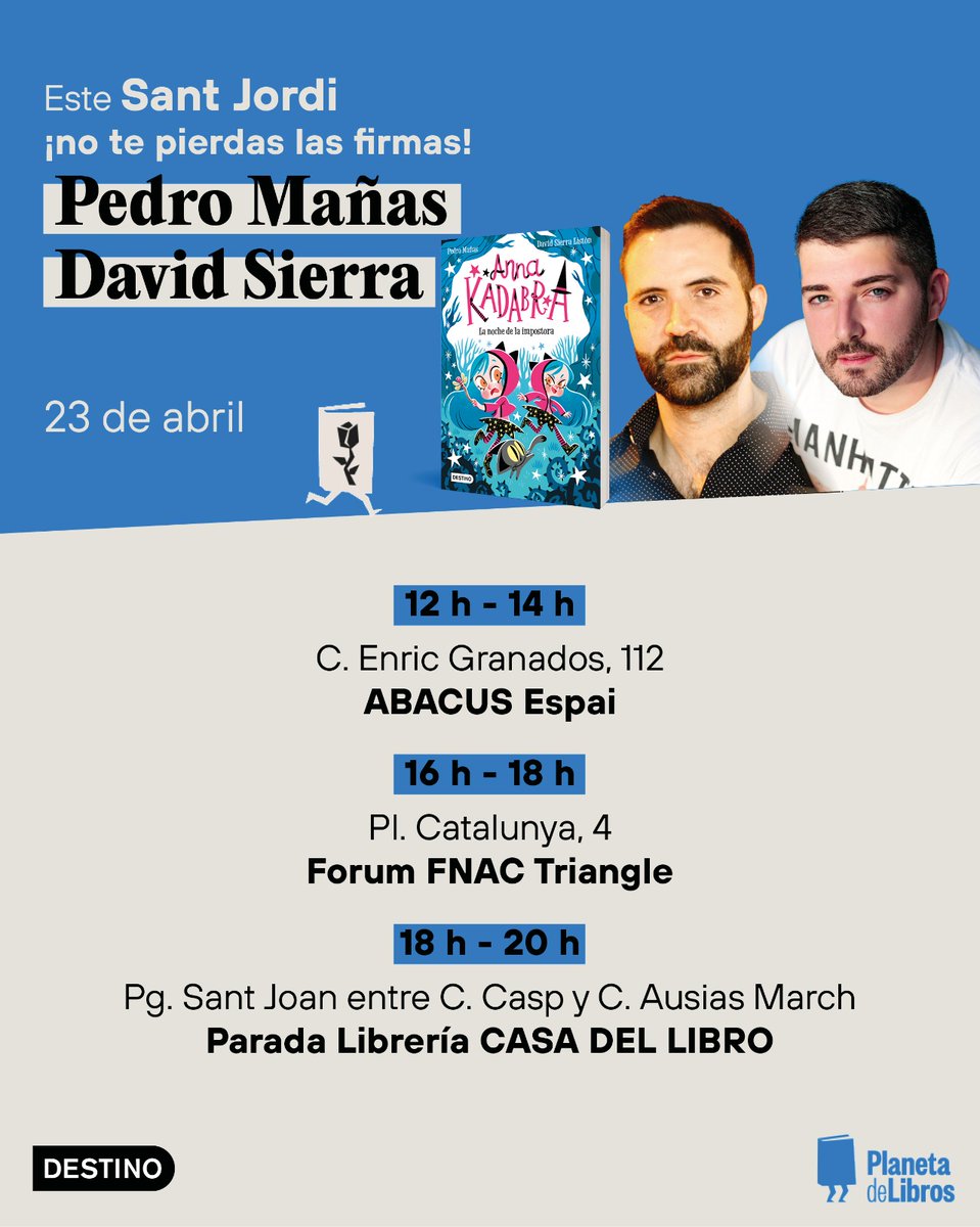 🌹¡OS ESPERAMOS EN SANT JORDI! 🌹 Este 23 de abril nos vemos en Barcelona, en los siguientes horarios y paradas ♥️