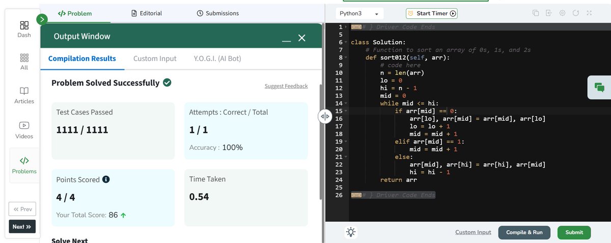 kabiraaa12345's tweet photo. Day 21 of the #GFG160 challenge! 💥 Ready to crush 80 days of DSA and earn that T-shirt! Let’s do this! 🔥 #GeekStreak2025 #CodingGoals #GeeksforGeeks #LevelUp 
@geeksforgeeks https://t.co/JF7tfW0BEe