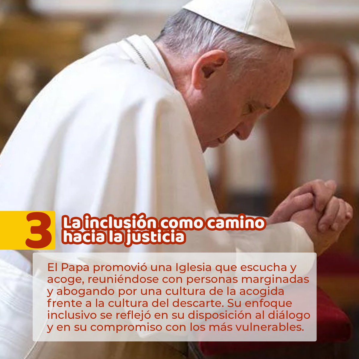 🕊️ El Papa Francisco fue más que un líder religioso: fue un defensor de los derechos humanos.

Estas 5 lecciones nos deja su legado:
Dignidad humana
Migración como derecho
Inclusión real
Escucha activa
Poder al servicio del bien común
#PapaFrancisco #DerechosHumanos