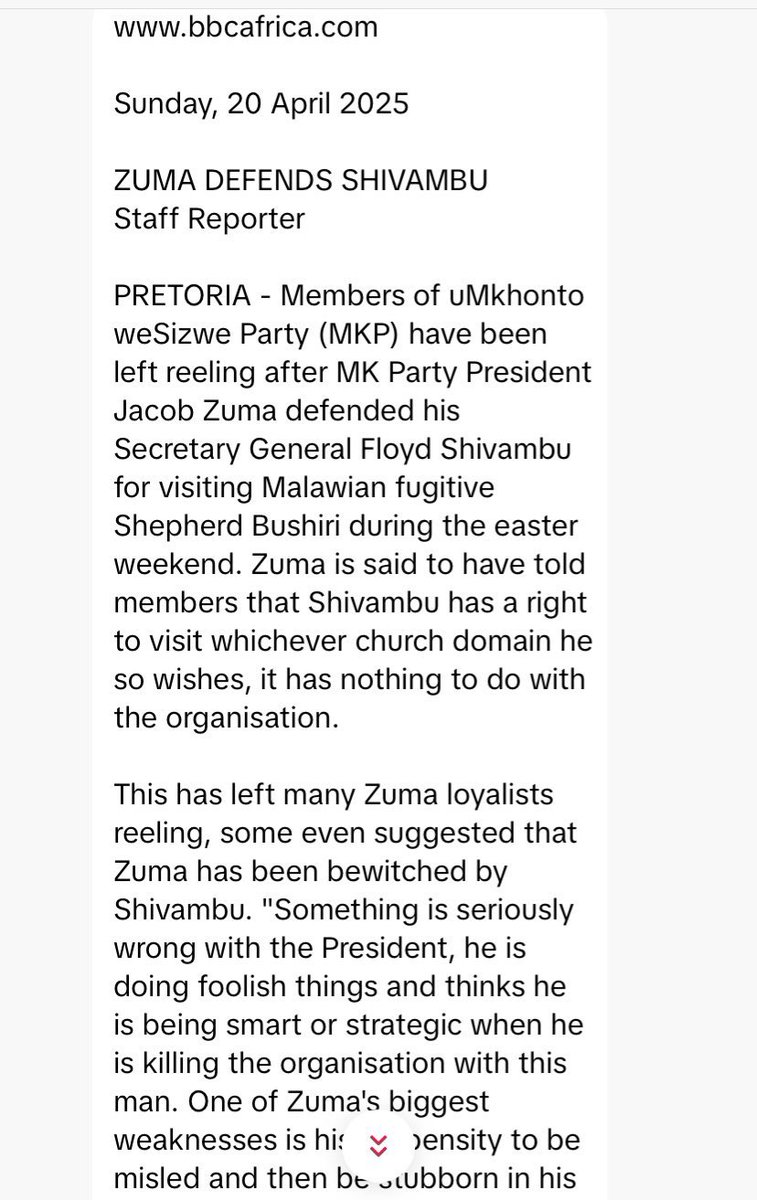 ApostleDeza's tweet photo. Azikhale Bantabam🔥🔥🔥

“Zuma thinks he built the MK but he didn't, he was sitting in Nkandla having meetings 24/7, we were the ones on the ground, our RET forces built the MK, now he has spat on all our faces, Zuma will regret, that I can assure you, he will regret because what aboFloyd will do to him, he will not survive, not this time around.”

Floyd is on his way out, only President Zuma is protecting him but Time is NOT on his side. 👌😌 We Are Patiently Waiting For Commander Dudu to take over MK Party!😭😭😭🙌🏾
