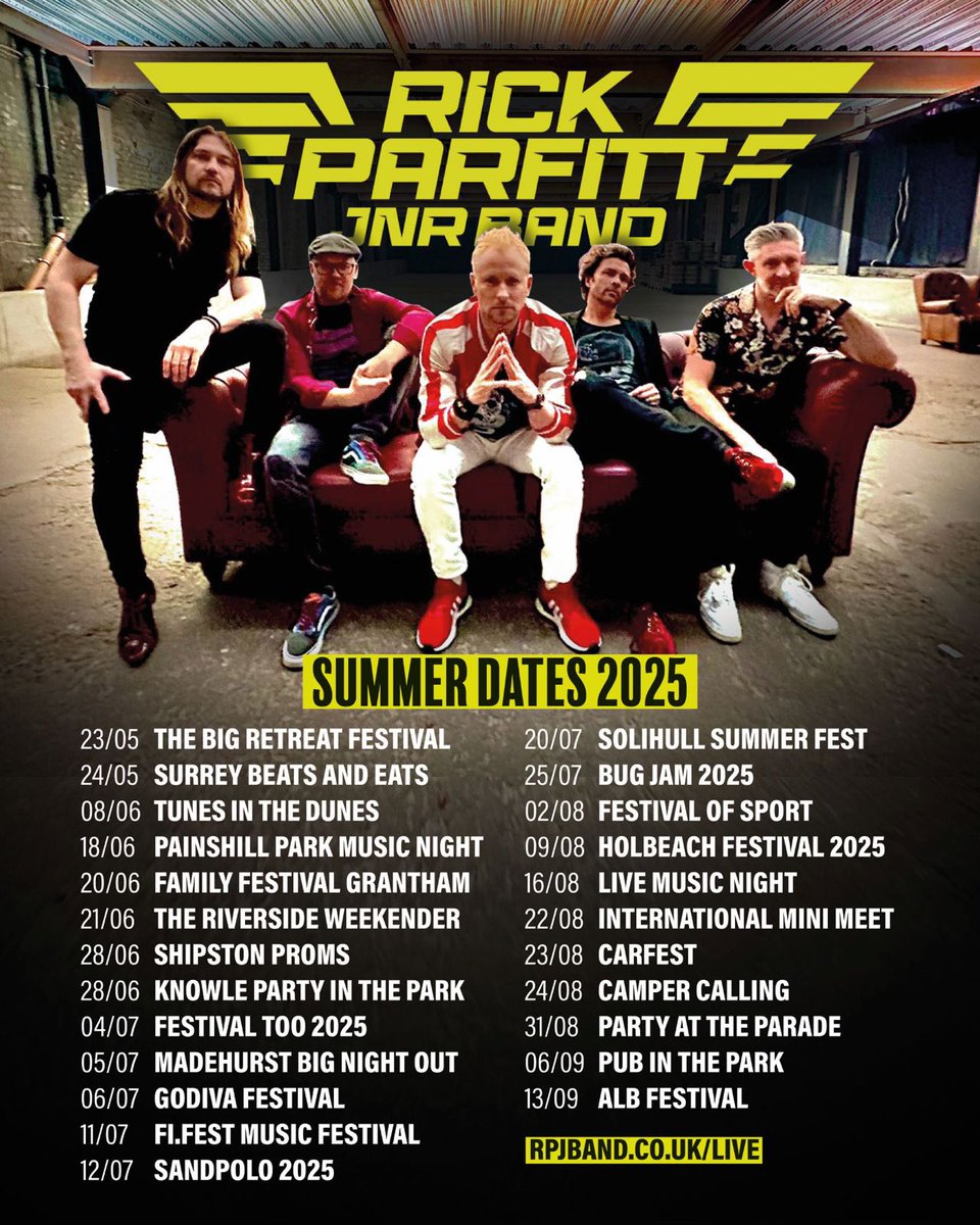 **FESTIVAL DATES 2025**
Come rock with us!!!
More info: rpjband.co.uk/live