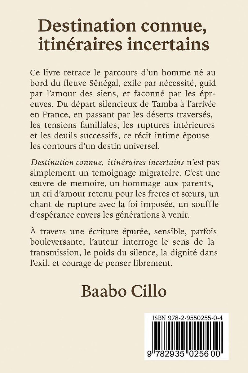Adn_AcMilan's tweet image. Mon oncle écrit son autobiographie.
Le connaissant lui et grande partie de son histoire, j'ai la chair de poule en lisant la couverture.
Loum meunti diarr, dinako dieund, inshallah.