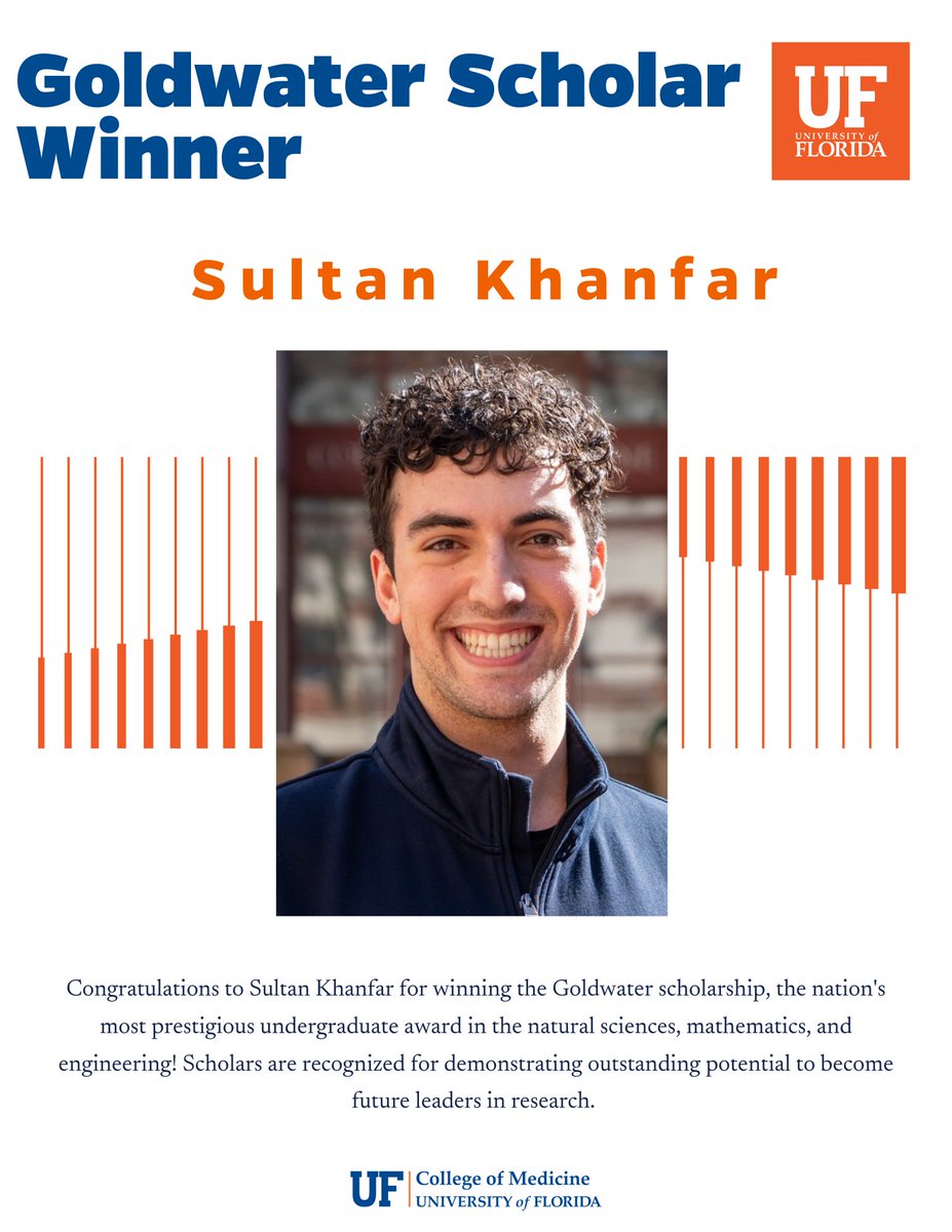 Congratulations Sultan Khanfar, part of the Oliveira Lab, for receiving The Barry Goldwater Scholarship.
