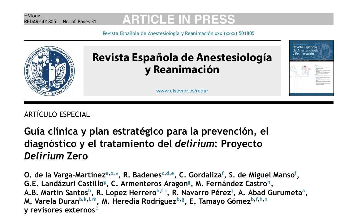 Revista Española de Anestesiología y Reanimación tweet media