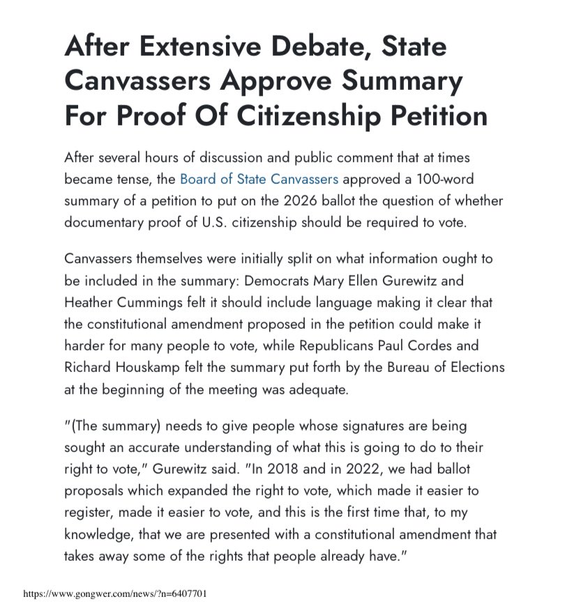 downi75's tweet photo. Proof of citizenship amendment can now start collecting signatures for the Michigan 2026 ballot

Winning ballot issue + candidate people believe in = Winning formula in Michigan

This is how politics is done in Michigan

@posthumus_bryan is earning a page in the history book https://t.co/Fz9r77XSXl