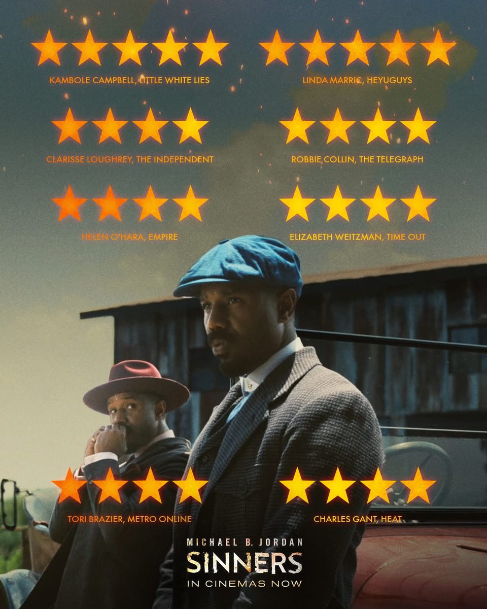 ⭐️⭐️⭐️⭐️⭐️ Sinners (15) is a masterpiece! Have you seen it yet? Screening at The Plaza now 🎟️ Book here 👉 wtwcinemas.co.uk/search/?keywor…