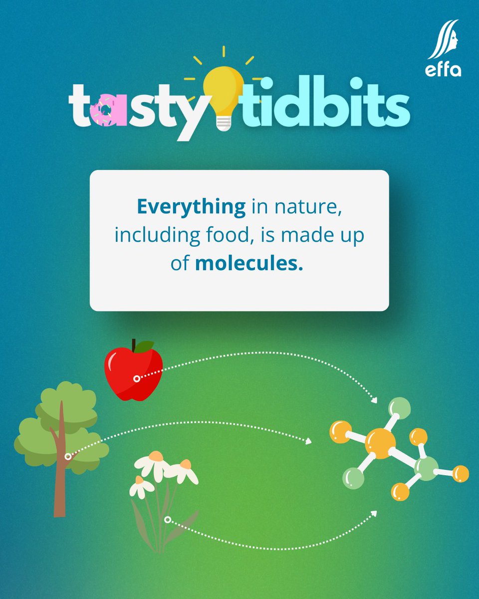 🔬🍊 Everything in nature – including food – is made of molecules. From juicy peaches to fresh mint, it's all science and creativity! 🍑🌿

Curious about flavourings? Watch our video ▶️ youtube.com/watch?v=qhM2JR…
#Flavour #TasteMatters #EFFA #TastyTidbits