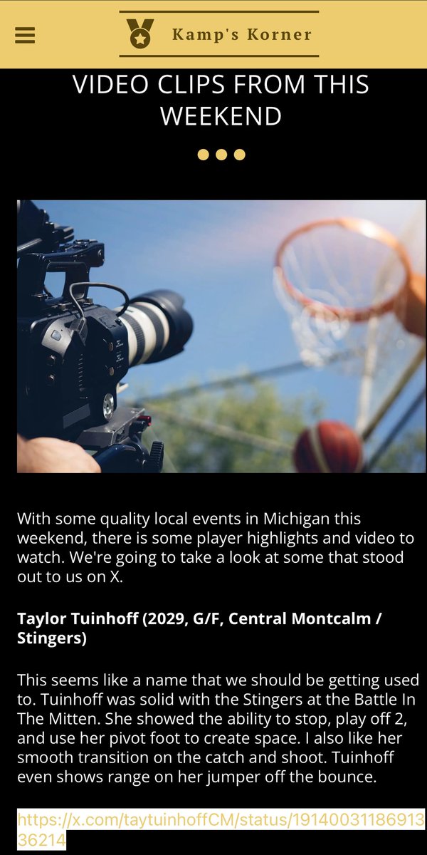 TaylorTuinhoffCM2029 (@taytuinhoffcm) on Twitter photo Thank you <a href="/MichHSBball/">Mich HS Bball</a> for the evaluation and write up! <a href="/MImystics/">Michigan Mystics</a> <a href="/HornetNationSN/">Hornet Nation Sports Network</a> Thank you <a href="/MichHSBball/">Mich HS Bball</a> for the evaluation and write up! <a href="/MImystics/">Michigan Mystics</a> <a href="/HornetNationSN/">Hornet Nation Sports Network</a>