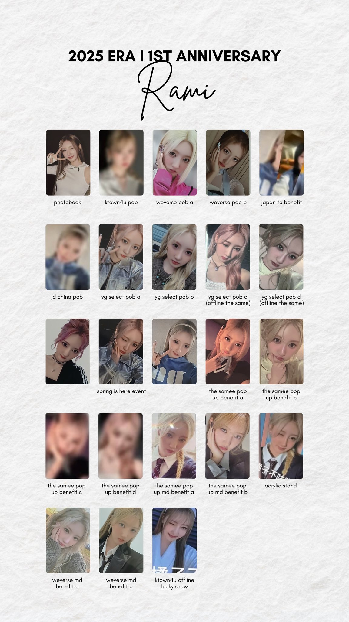 BABYMONSTER 1周年アニバーサリー ktown4u トレカ7枚セットA 【公式