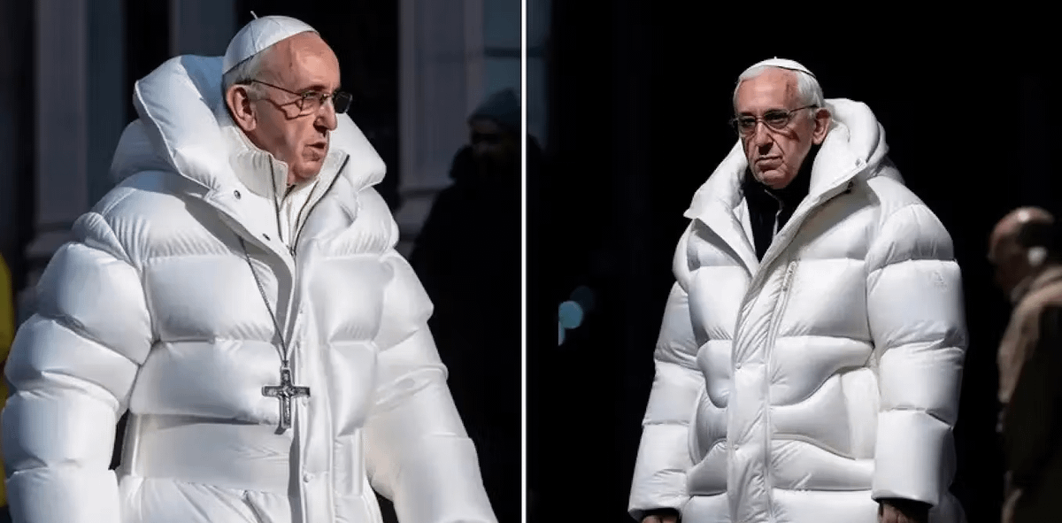 ItsWalterEgo's tweet photo. Most people won’t remember all the quotes.

But they’ll remember the feeling he left behind:

That faith could grow up.
That religion could open instead of divide.
That God might live in process, not just power.

(And this viral puffet jacket, fake, but true in our hearts…) https://t.co/jwYO2n7vwp