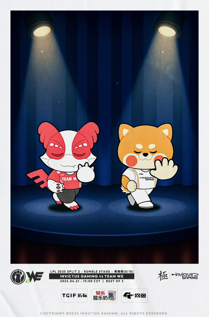 2025 LPL Split 2 Rumble Stage

4.21 iG VS WE 20:00

Starting Lineup：TheShy、Jiejie、Rookie、GALA、Meiko
Solo Player：TheShy

#Lpl #iGWIN #GoInvictus