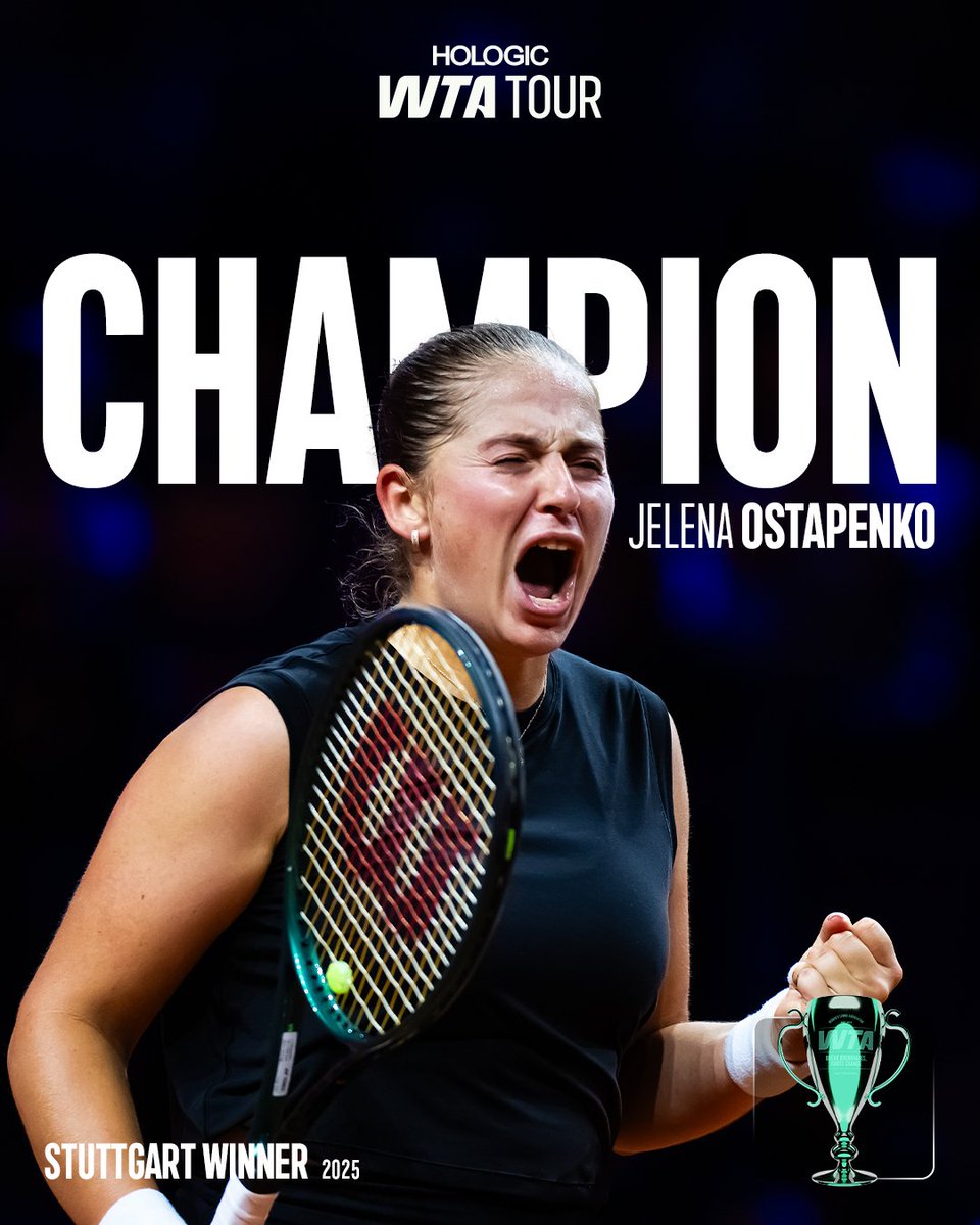All the work. All the fight. All worth it 🏆

<a href="/JelenaOstapenk8/">Jelena Ostapenko</a>  | #PorscheTennis