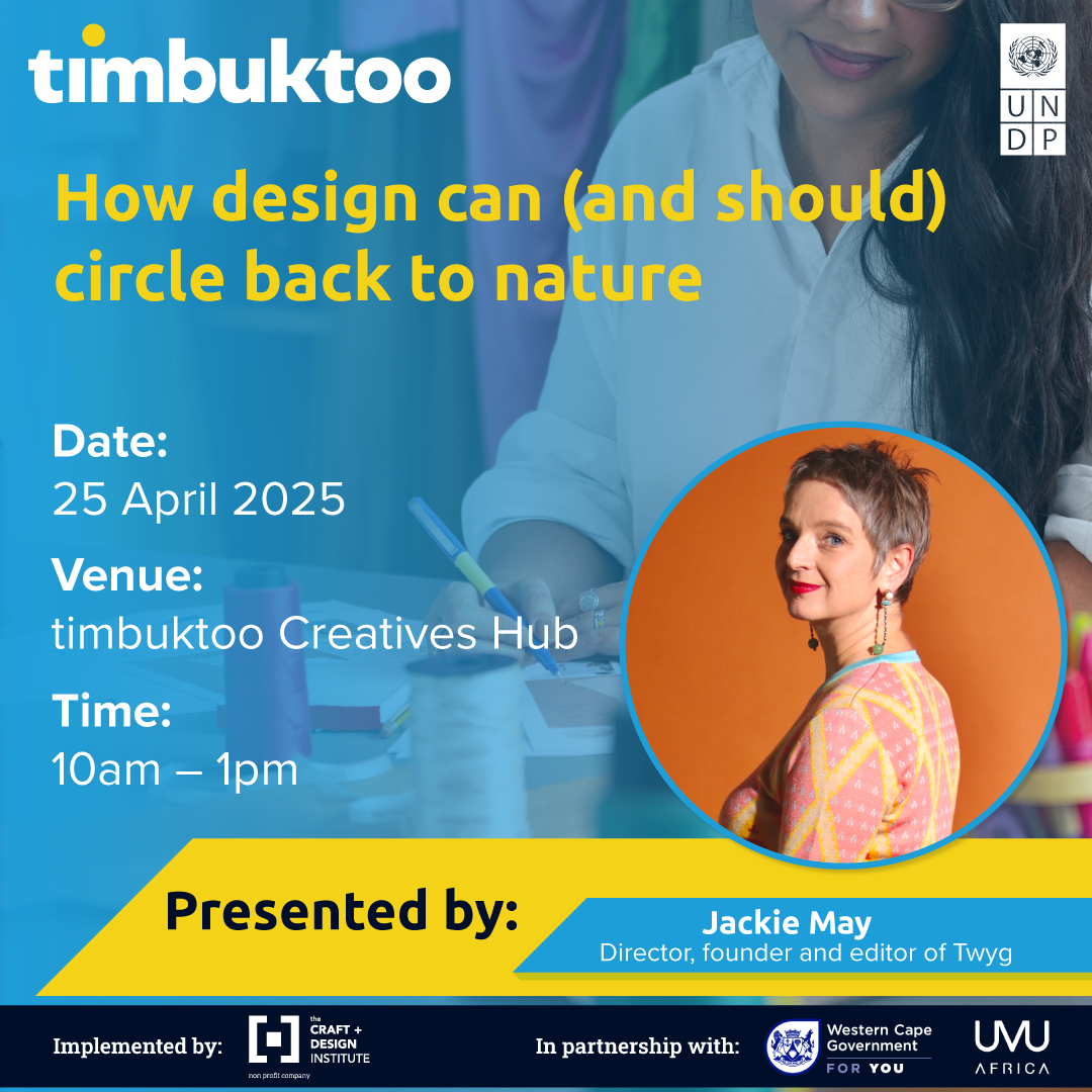 Craft + Design Institute (CDI) (@craft_anddesign) on Twitter photo The United Nations Development Programme’s (UNDP) timbuktoo Creatives Lab has launched – Five special pre-application masterclasses are now available! Join for free: thecdi.org.za/page/timbuktoo Proudly implemented by the CDI
<a href="/UNDPSouthAfrica/">UNDP South Africa</a>
<a href="/UVUAfrica/">UVU Africa</a>
<a href="/WesternCapeGov/">Western Cape Gov</a> The United Nations Development Programme’s (UNDP) timbuktoo Creatives Lab has launched – Five special pre-application masterclasses are now available! Join for free: thecdi.org.za/page/timbuktoo Proudly implemented by the CDI
<a href="/UNDPSouthAfrica/">UNDP South Africa</a>
<a href="/UVUAfrica/">UVU Africa</a>
<a href="/WesternCapeGov/">Western Cape Gov</a>