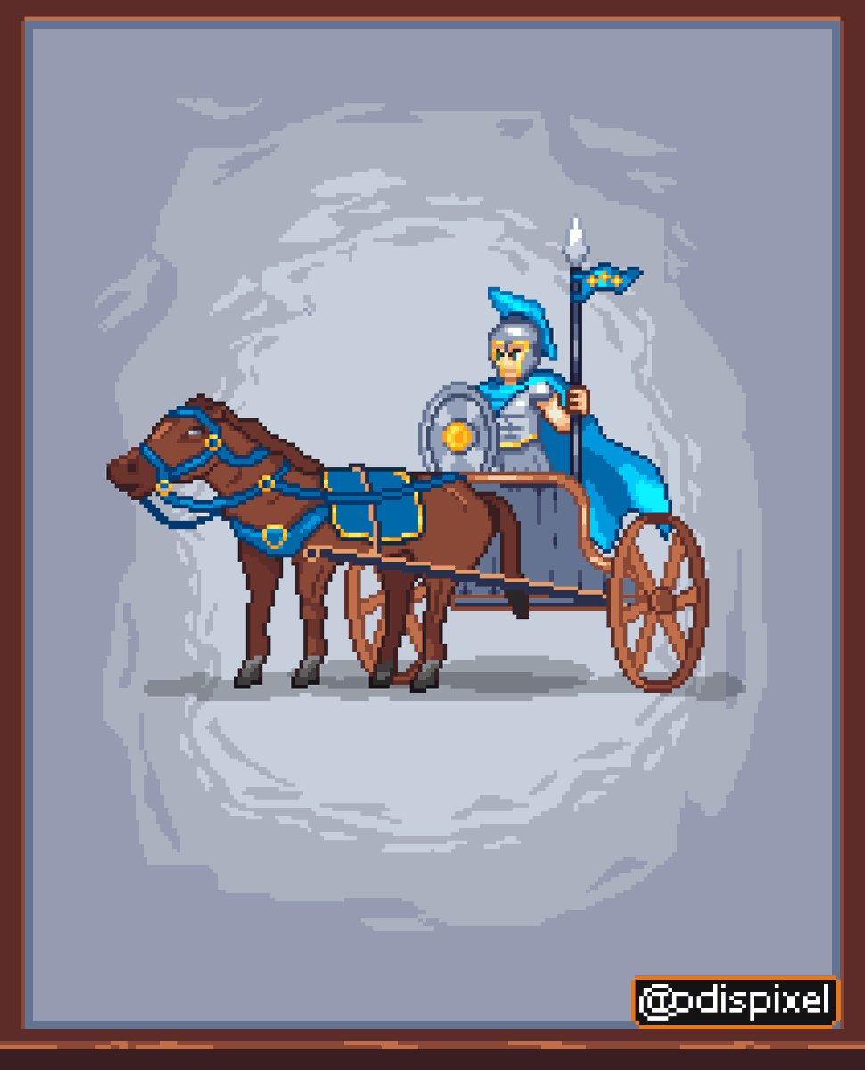 odispixel's tweet photo. The Chariot Rider for the Roman Soilder Pixelart series . Done using Aseprite.
#aseprite #pixelart #ドット絵 #IndieGameDev https://t.co/80YuWg74yY