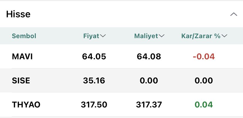 #THYAO, #SISE ve #MAVI aldım.
