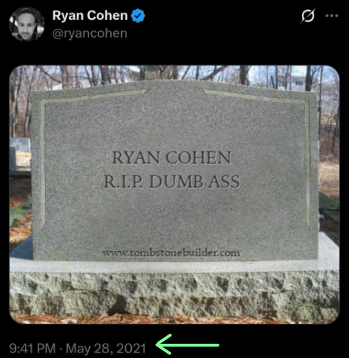ReesePolitics's tweet photo. Ryan Cohen does not delete posts from four years ago unless he sees/knows something. In addition, Roaring Kitty has telegraphed this entire timeline all in advance.

The two best investors/visionaries of our time DO NOT behave this way unless there's something big coming. That is all the fundamentals I need -- in addition to GameStop completely transforming their business.

$GME