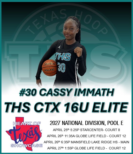 Cassy Immath (@cassyimmath2027) on Twitter photo High motor. High jumper. High GPA.
I’ll be in DFW with THS CTX 16U Elite at the Heart of Texas tourney.
Athletic post who lives on the boards, runs the floor, and competes every play.
Books and buckets — come check me out, coaches.
#THSCTX #HeartOfTexas <a href="/thshoopz_CTX/">Texas Hoop Society - Central Texas</a> High motor. High jumper. High GPA.
I’ll be in DFW with THS CTX 16U Elite at the Heart of Texas tourney.
Athletic post who lives on the boards, runs the floor, and competes every play.
Books and buckets — come check me out, coaches.
#THSCTX #HeartOfTexas <a href="/thshoopz_CTX/">Texas Hoop Society - Central Texas</a>
