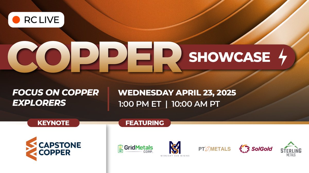 Red Cloud FS (@redcloudfs) on Twitter photo 🌍 RC Live: Day 2 – Copper Explorers | April 23 at 1 PM ET
Copper is critical to the global energy transition—but it all starts with discovery. Join us for a spotlight on early-stage explorers uncovering the resources that could shape tomorrow’s supply chain.
Hear from 🌍 RC Live: Day 2 – Copper Explorers | April 23 at 1 PM ET
Copper is critical to the global energy transition—but it all starts with discovery. Join us for a spotlight on early-stage explorers uncovering the resources that could shape tomorrow’s supply chain.
Hear from