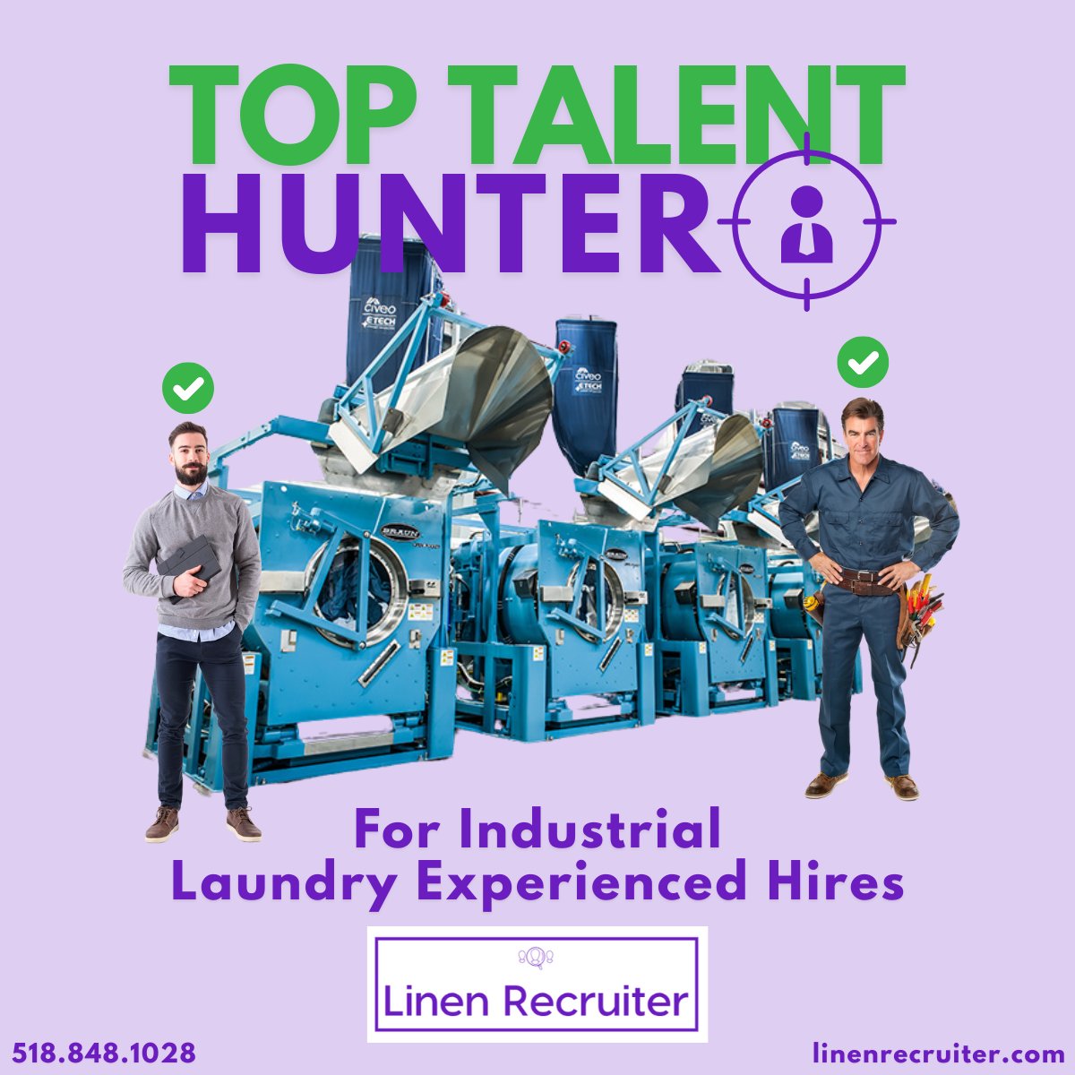 🎯 Hiring in the Commercial Laundry Industry? Work with the Recruiter Who Knows the Industry.

We specialize exclusively in staffing for industrial laundry, linen service and uniform service employers.

✅ No upfront costs + Placement Guarantee
📞 Call (518) 848-1028