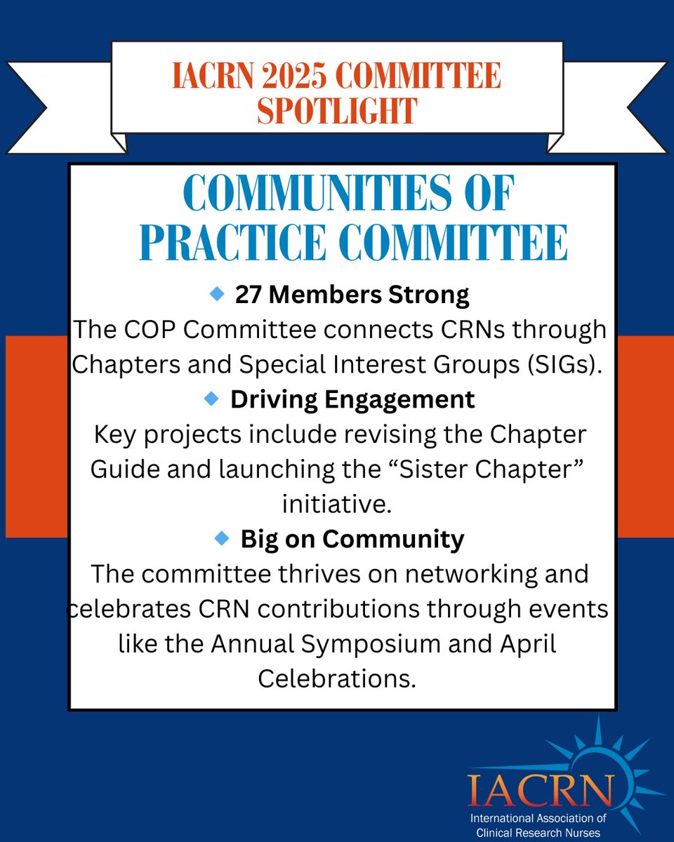 IACRN (@iacrn) on Twitter photo 2025 Committee Spotlight: Communities of Practice
What Members Value Most:
Networking and collaborationâmembers enjoy connecting and supporting CRNs making an impact in their communities.
Want to be featured? Contact us at iacrn@iacrn.org! 2025 Committee Spotlight: Communities of Practice
What Members Value Most:
Networking and collaborationâmembers enjoy connecting and supporting CRNs making an impact in their communities.
Want to be featured? Contact us at iacrn@iacrn.org!