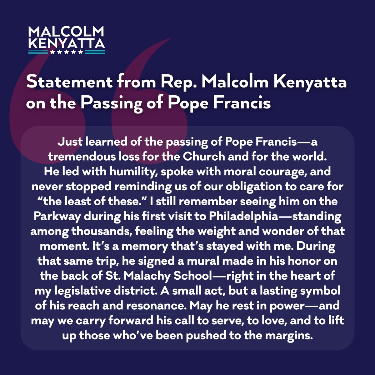 Malcolm_HQ's tweet image. Pope Francis showed the world what true leadership looks like—humble, bold, and rooted in service. May he rest in power.