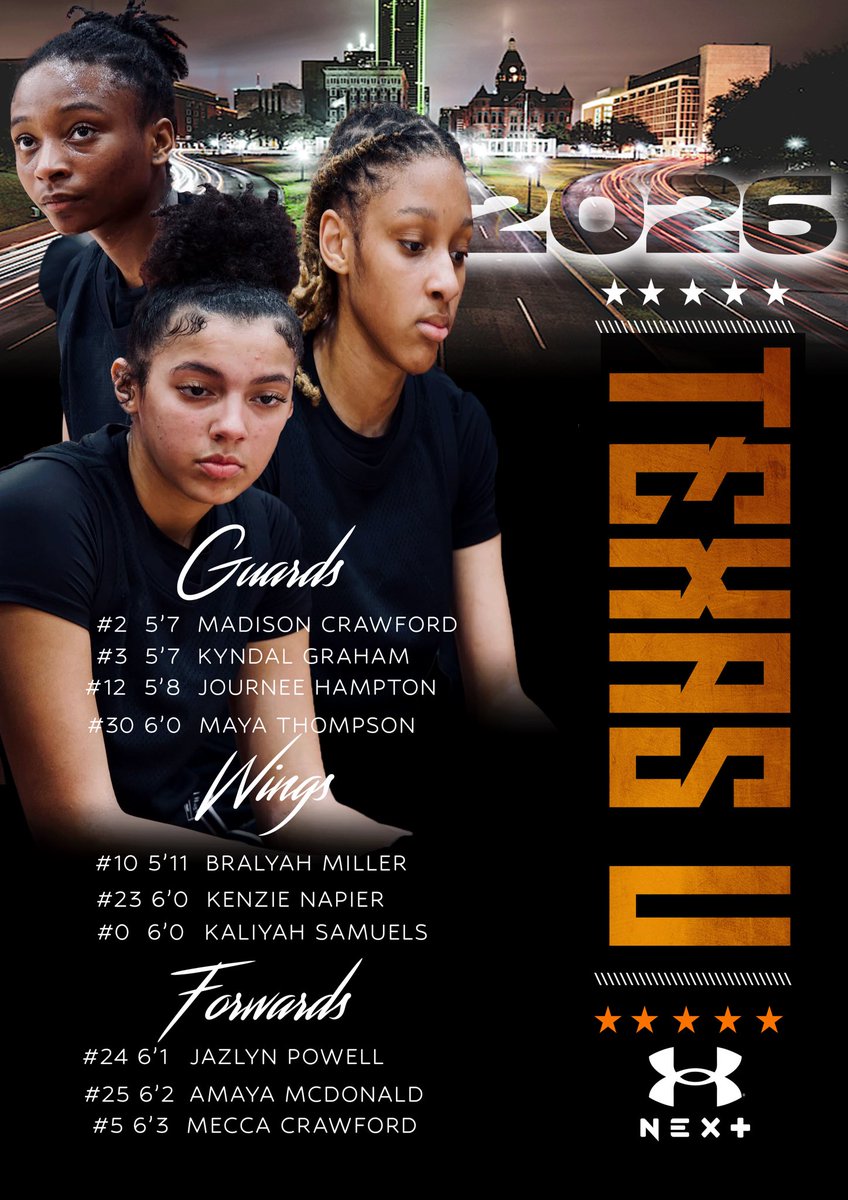 Introducing our 17u <a href="/TXUBasketball/">Texas U</a> Roster for <a href="/UANextGHoops/">Girls UAA</a> Session One in Hamilton, Ohio‼️

#TXUFam🖤🧡