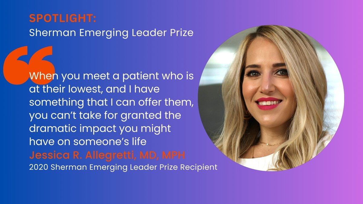 Sherman Prize (@shermanprize) on Twitter photo 2020 Emerging Leader, <a href="/DrAllegrettiIBD/">Jessica R Allegretti, MD, MPH, FACG, AGAF</a>, has an indomitable spirit & relentlessly seeks to provide treatments for patients in need.
Help us honor other determined #IBD professionals w/ a Sherman Prize nomination: ShermanPrize.org
<a href="/DrJessicaA/">Jessica R Allegretti</a> #crohns <a href="/BrighamWomens/">Brigham and Women's Hospital</a> #colitis 2020 Emerging Leader, <a href="/DrAllegrettiIBD/">Jessica R Allegretti, MD, MPH, FACG, AGAF</a>, has an indomitable spirit & relentlessly seeks to provide treatments for patients in need.
Help us honor other determined #IBD professionals w/ a Sherman Prize nomination: ShermanPrize.org
<a href="/DrJessicaA/">Jessica R Allegretti</a> #crohns <a href="/BrighamWomens/">Brigham and Women's Hospital</a> #colitis