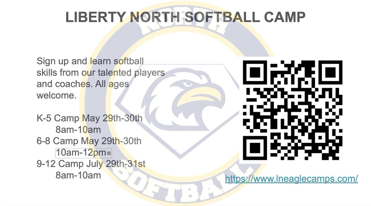 LNEagleSoftball's tweet image. Summer camps are right around the corner. Don't forget to get signed up.
