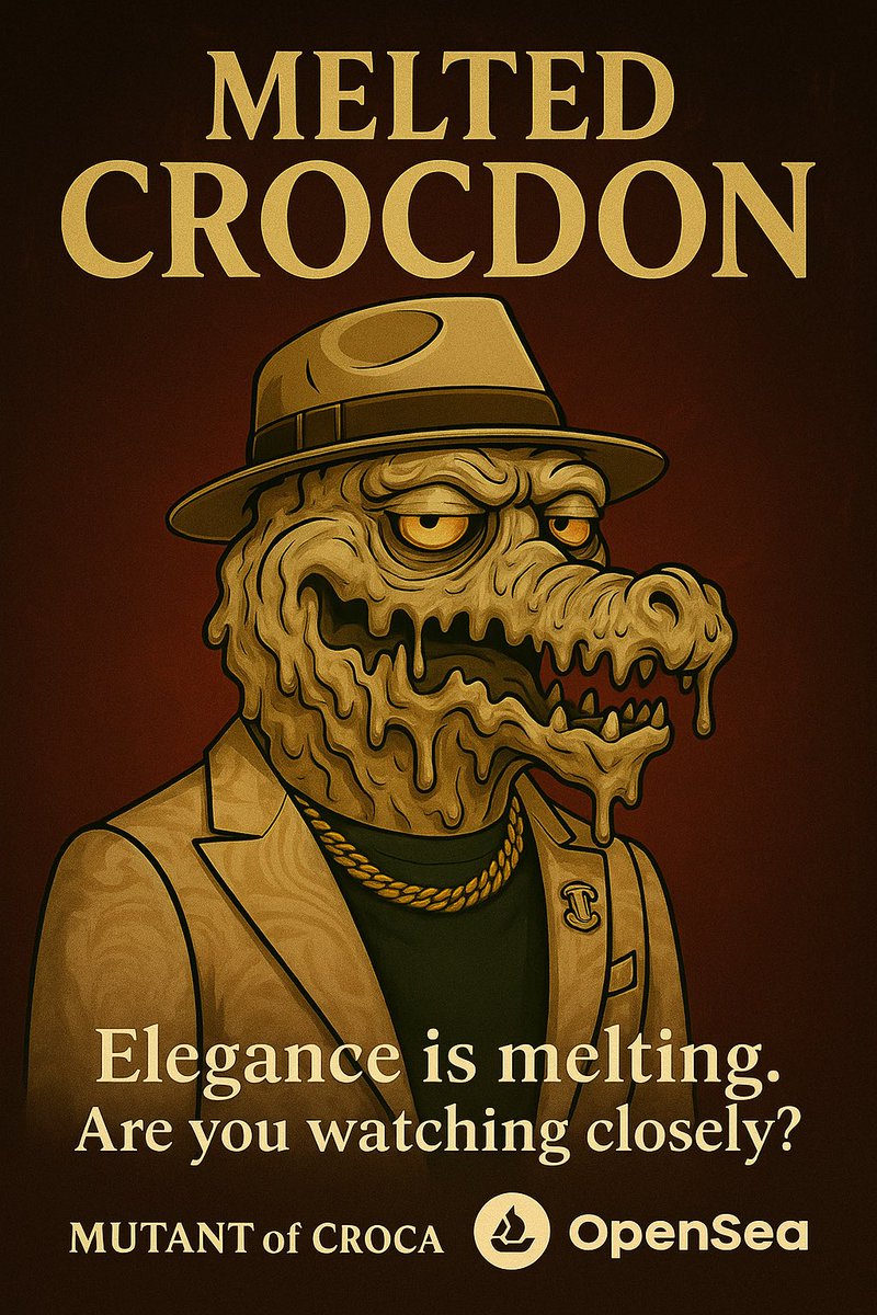 wildnovaNFT's tweet photo. MELTED CROCDON !

When luxury meets mutation…
This is Melted CrocDon — too drippy to handle.
Part of the Mutant of Croca collection.
#NFTCommunity #CrocArt #OpenSeaNFT

https://t.co/vWefaUYg2Q https://t.co/y5aixFa6IH