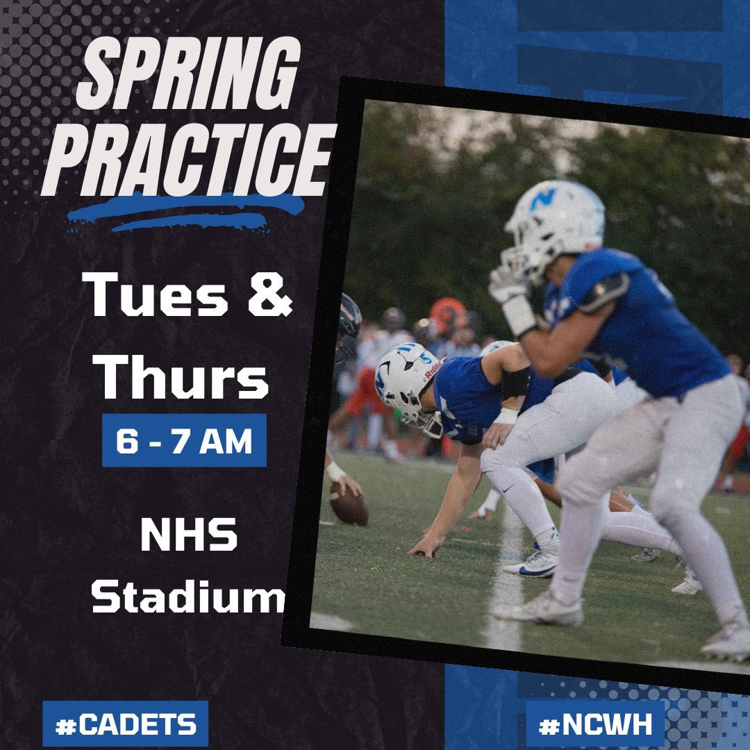 Our spring sessions hit the halfway point this week. You are competing every day with your opponents and your teammates. If you expect to be a Friday night player, we should see you in the morning. No Excuses. 
#CADETS #NCWH