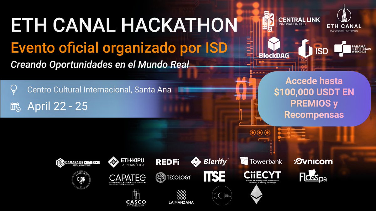 🕙 Iniciamos a las 10:00 a.m. con el registro en el Centro Cultural Internacional.
🎉 ¡Y todavía estás a tiempo de unirte!
👉 Si aún no te has inscrito, no dejes pasar la oportunidad:
🔗 ethcanala.xyz/eth-canal-hack…