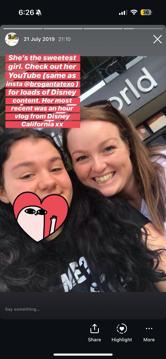 Just found a diary entry from 21st July 2019 (aged 14) when I met brogan when she was on 38k on insta and 68k on YouTube. I am turning 21 this year and these guys are still the most wholesome and comfort watch YouTubers, much love <a href="/brogantatexo/">Brogan</a>
